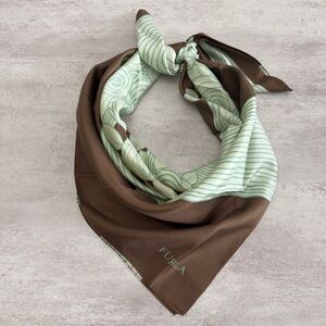 Furla Elegant Brown and Mint Scarf